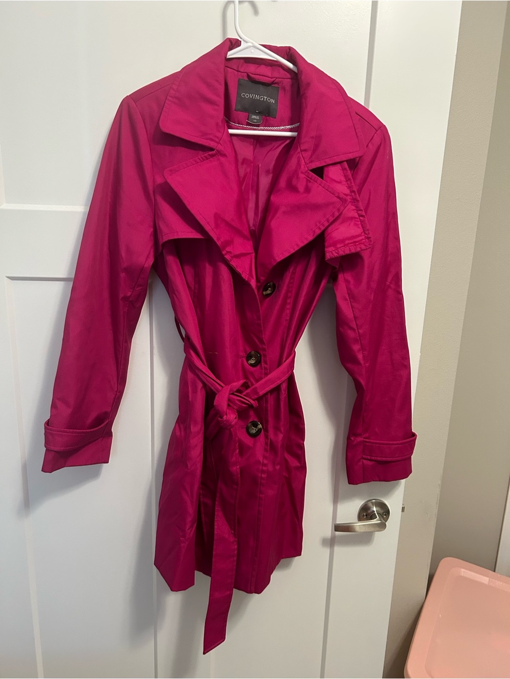 Covington Women's Fuchsia Trench Coat size Large